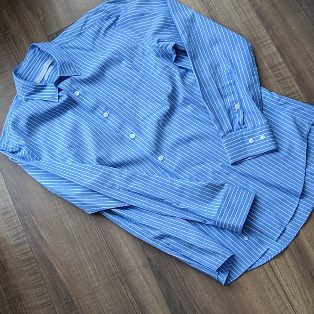 5/$100 Men's Blue & White Dress Shirt